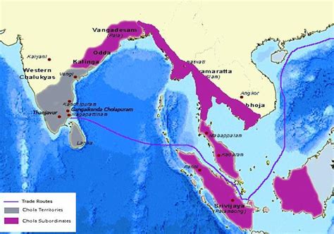 [NP] The Chola Empire at its greatest extent, during the reign of Rajendra Chola I in 1030 CE ...