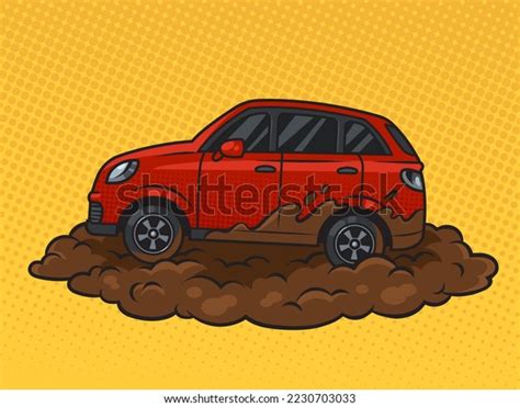 Car Stuck Mud Pinup Pop Art Stock Vector (Royalty Free) 2230703033 ...