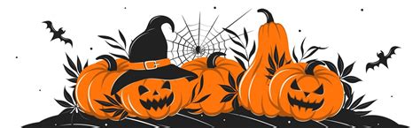 Premium Vector | Happy halloween. banner with pumpkins, cobwebs, spider ...