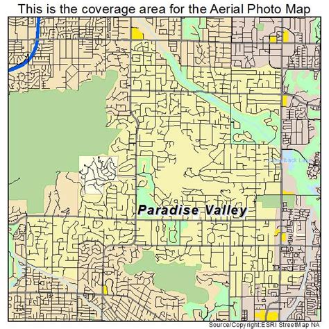 Aerial Photography Map of Paradise Valley, AZ Arizona