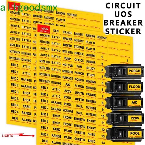 ALLGOODS 129 Pcs Circuit Breaker Labels, Weatherproof Self Adhesive Electrical Panel Labels ...