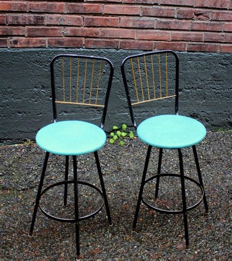 fremontvintagemall | Bar stools, Turquoise bar stools, Mid century bar stools