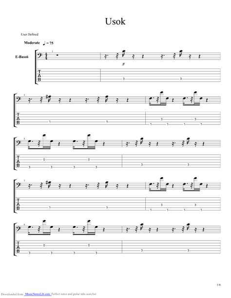 Usok guitar pro tab by Asin @ musicnoteslib.com