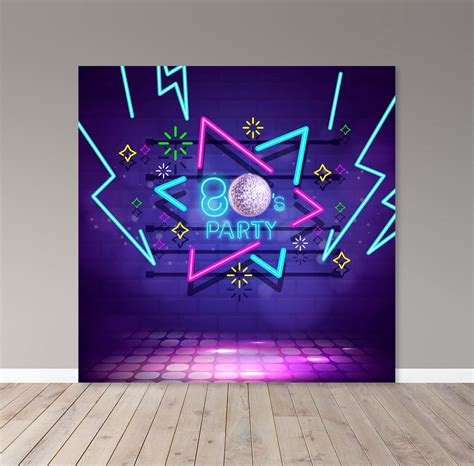 80's Party Backdrop Digital File Adult Party Party Party Banner Retro ...