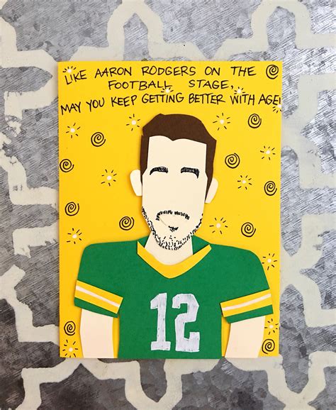 Football Birthday Card Aaron Rodgers Birthday Card Football | Etsy