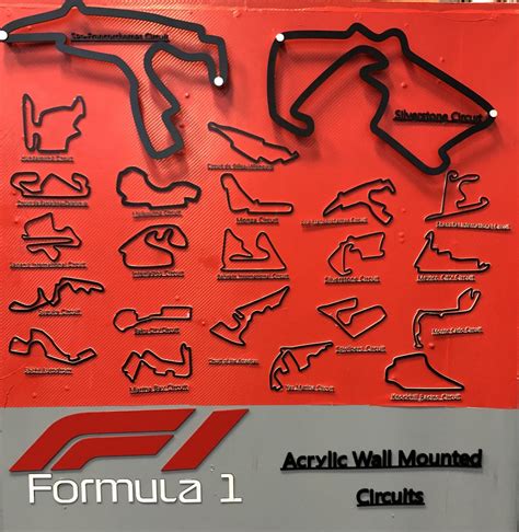 F1 Tracks| Acrylic Black Wall Mounted | Grand Prix Circuit