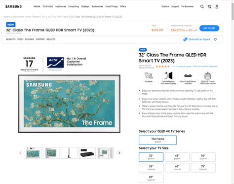 Samsung The Frame TV 2023 Released: 32-inch, Supports Motion Sensor - Gizcoupon