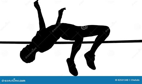 Athlete High Jump Black Silhouette Vector Illustration Vector ...