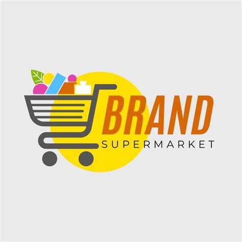 Supermarket Logo Template With Shopping Cart | Supermarket logo ...