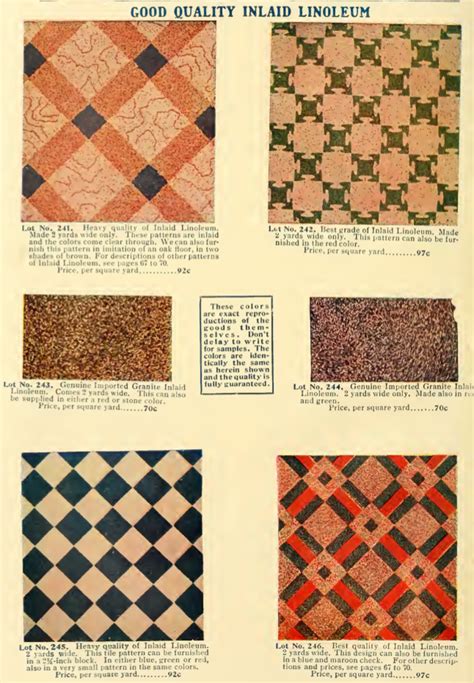 1908 Catalog Inlaid Linoleum Patterns