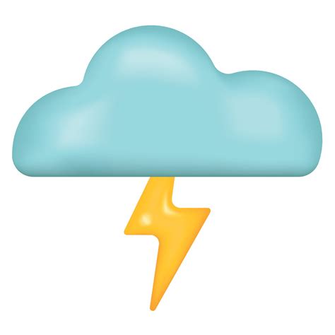 Cloud with lightning emoji icon. Thundershowers cloudy day weather ...