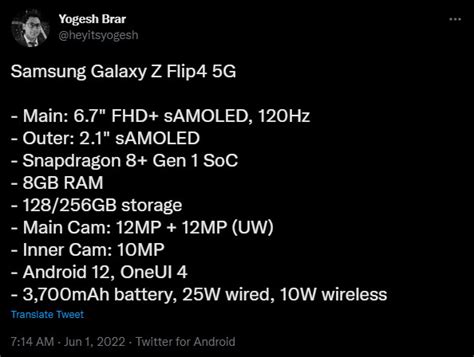 Samsung Galaxy Z Flip 4 specs leak: Evolution, not revolution?