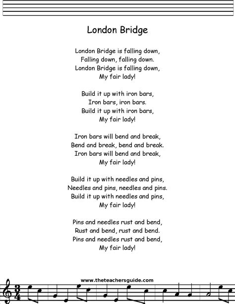 London Bridge is Falling Down Lyrics, Printout, MIDI, and Video ...