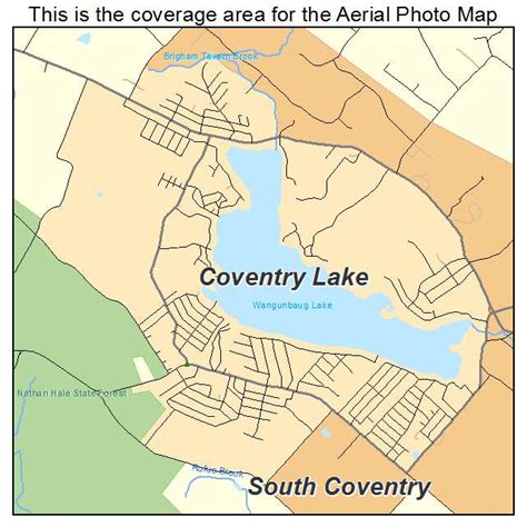 Aerial Photography Map of Coventry Lake, CT Connecticut