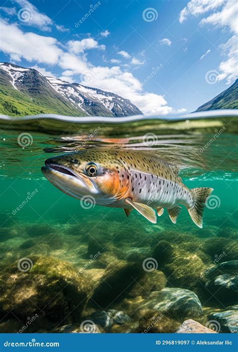 Salmon in the Rivers of Alaska. Wilderness and Wildlife. Generative Ai ...