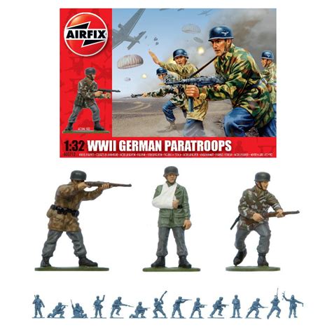 Airfix WWII German Paratroops Plastic Toy Soldiers Modelling Kit