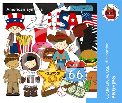 USA clip art-American symbols clipart-Patriotic digital PNG | Etsy