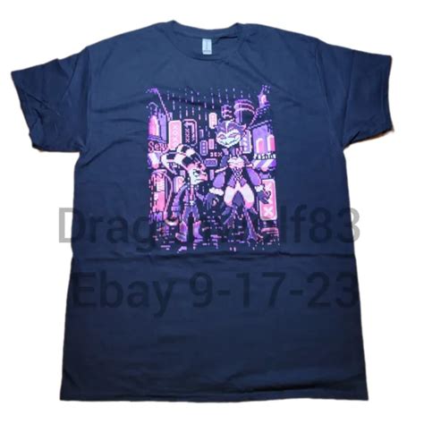 HELLUVA BOSS STOLAS Blitz Blitzo Pixel Street Pixeleyebat Black XL Shirt Stain £18.34 - PicClick UK