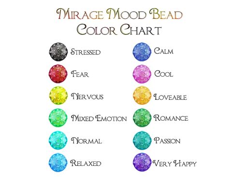 mood ring color meanings printable