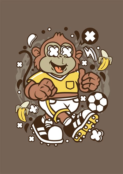 Funny Soccer Monkey 3608973 Vector Art at Vecteezy