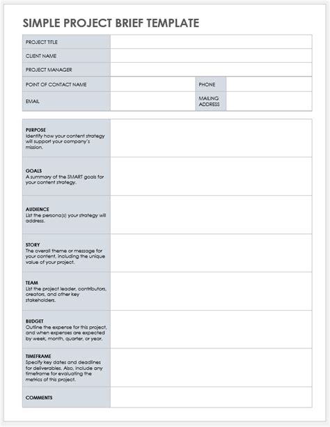 Customer Briefing Template