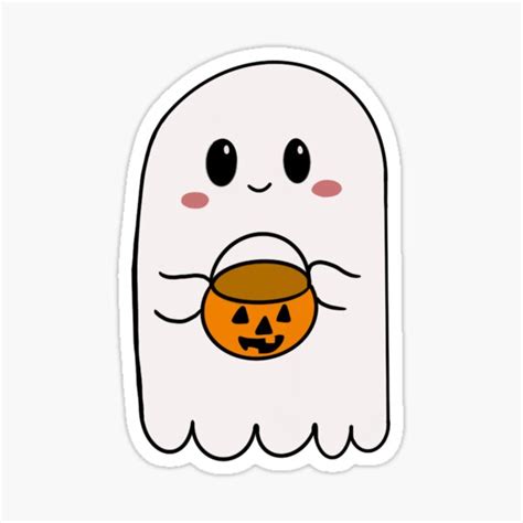 "Cute ghost sticker" Sticker by MarshDoodles | Redbubble