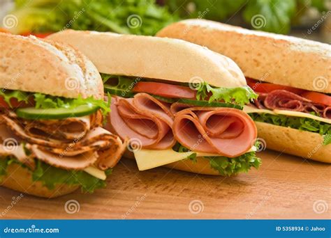 Turkey Breast, Ham & Swiss and Salami Sandwiches Stock Photo - Image of healthy, lettuce: 5358934