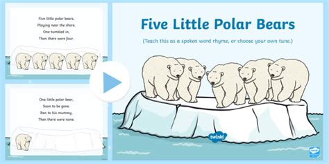 Five Little Polar Bears Rhyme Song PowerPoint (Teacher-Made)