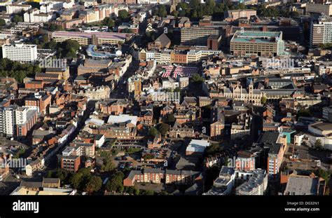 aerial view of Northampton town centre Stock Photo - Alamy