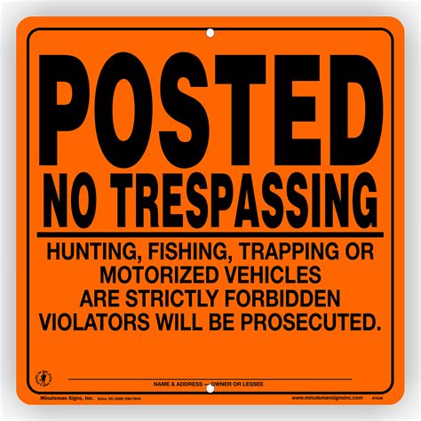 Posted No Trespassing No Motorized Vehicles ALUMINUM Sign - No Trespassing Signs