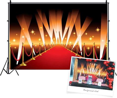 Buy CSFOTO 6x4ft Red Carpet Photo Backdrop Movie Theme Backdrop Happy ...