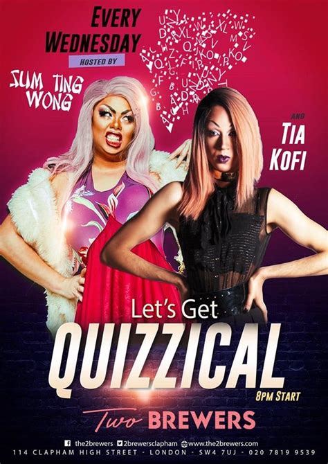 Two Brewers Clapham on Twitter: "Tonight: 8pm: #DargRace Quiz with @IsSumTingWong & @TiaKofi. £ ...