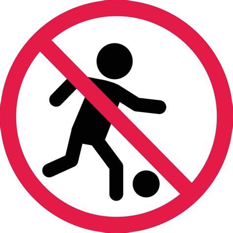 no football sign. no soccer player icon. ban on playing football symbol ...