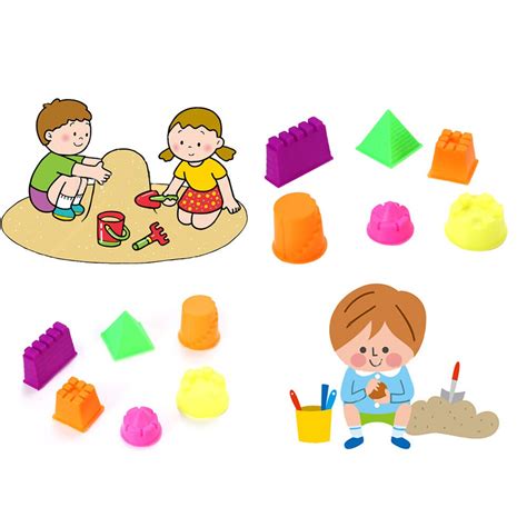 6Pcs Castle Sand Clay Mold Children Educational Mould Toys Building ...