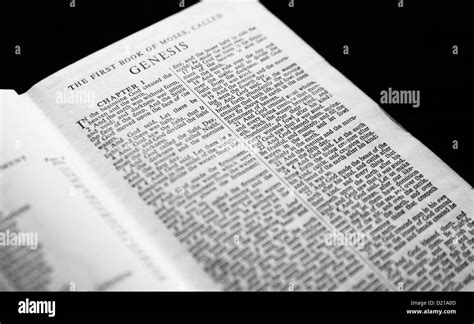 Genesis Chapter 1 of the Holy Bible Stock Photo - Alamy