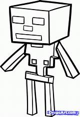 Minecraft Coloring Pages Skeleton sketch template
