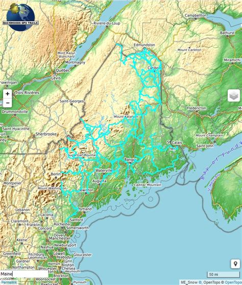 ME Snowmobile Trail Map for Garmin - Backwoods GPS Trails