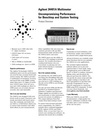 Agilent Technologies 34401A Datasheet | Manualzz