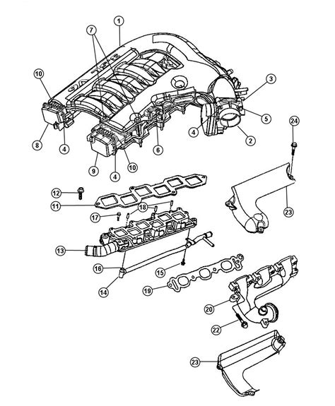 Chrysler 300 Plenum package. Intake manifold. Used with 04891691aa ...