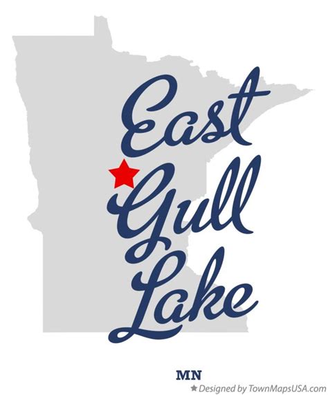 Map of East Gull Lake, MN, Minnesota