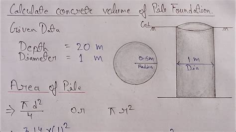 Calculate concrete volume of pile foundation | concrete volume ...