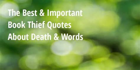 The Best & Important Book Thief Quotes About Death & Words - Big Hive Mind