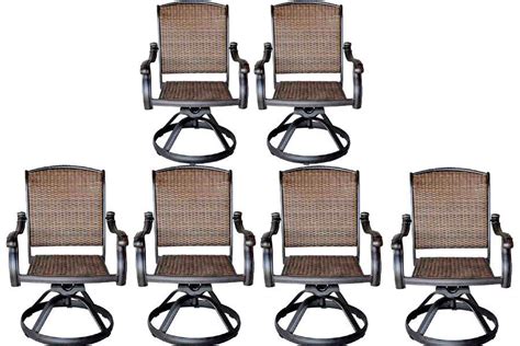 Wicker swivel rocker patio chairs set of 6 and similar items