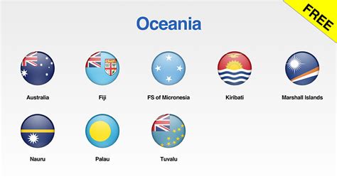 Free Set of Oceania Flags Icons for your Presentations - PresoMakeover