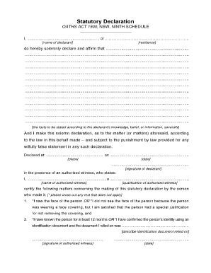 18 Printable Statutory Declaration Form Nsw Templates - Fillable Samples in PDF, Word to ...