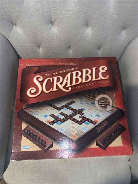 Mavin | Scrabble Deluxe Edition Rotating Turntable Board Game Vintage 1999