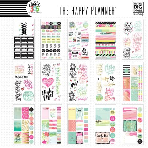 Me & My Big Ideas Create 365 The Happy Planner Sticker Value Pack - Watercolorfor Planners ...