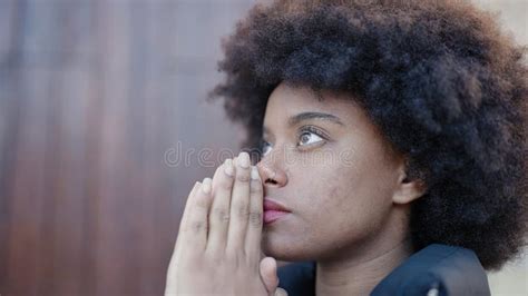 African American Woman Praying at Street Stock Photo - Image of breath ...