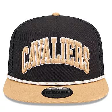 Men's New Era Black/Tan Cleveland Cavaliers Throwback Team Arch Golfer ...