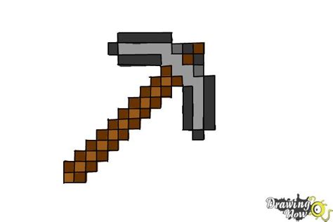 How to Draw a Minecraft Pickaxe - DrawingNow